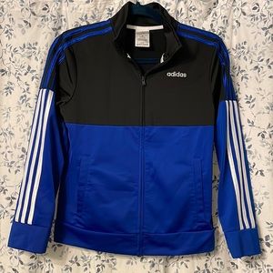 COPY - Adidas Boys Black & Blue Tricot Zip Front Jacket Size M 10-12